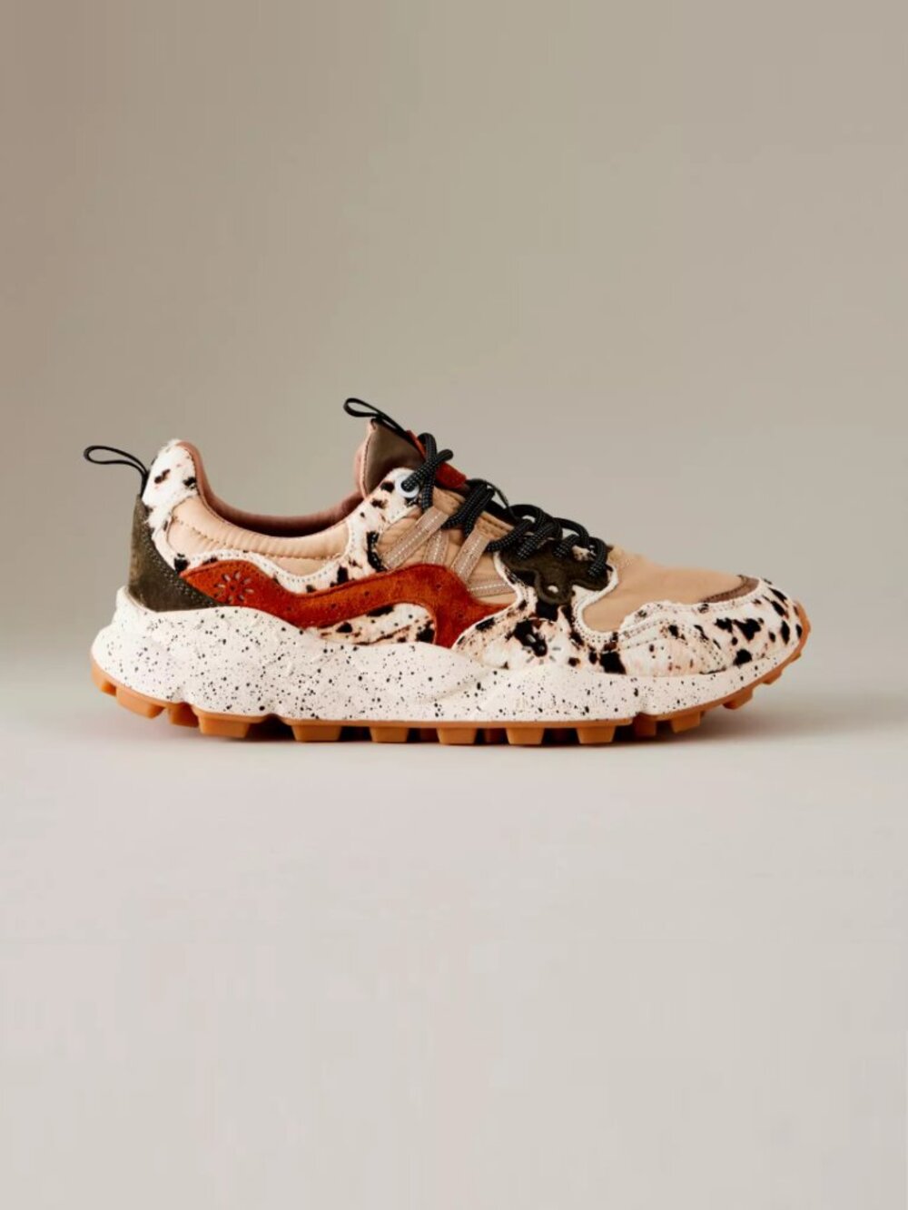 Flower Mountain Yamano 3 UNI Sneakers Brown/Beige Suede Animal Print